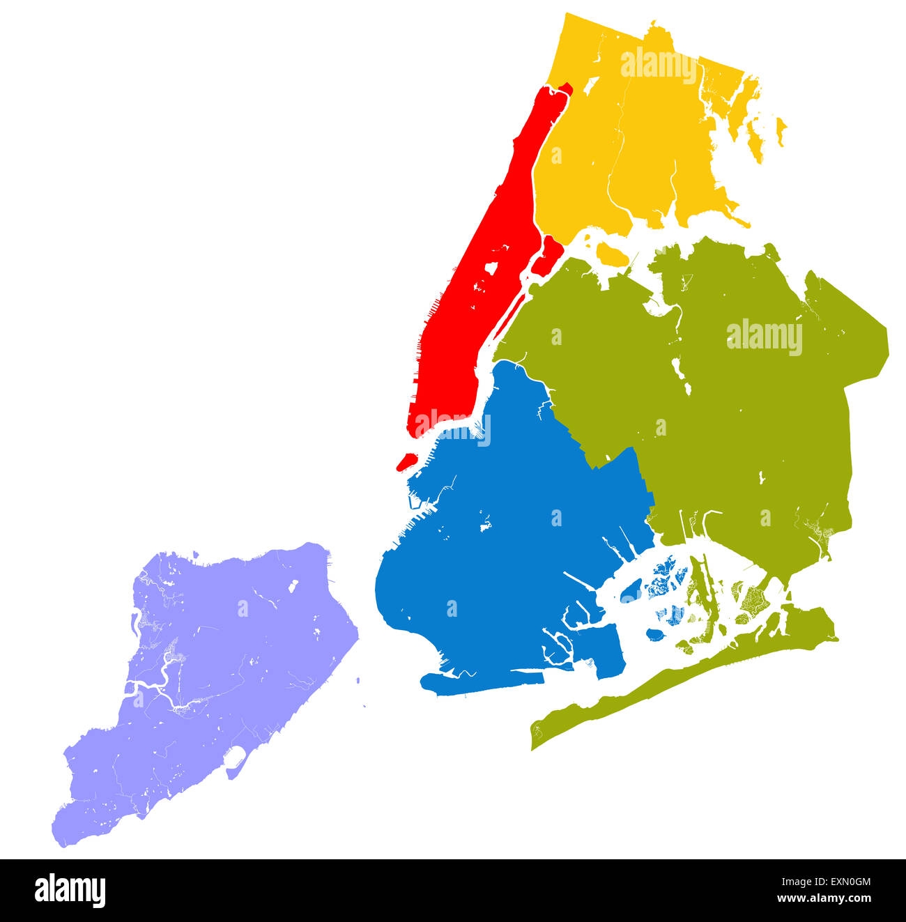 New York Boroughs Map Hi res Stock Photography And Images Alamy