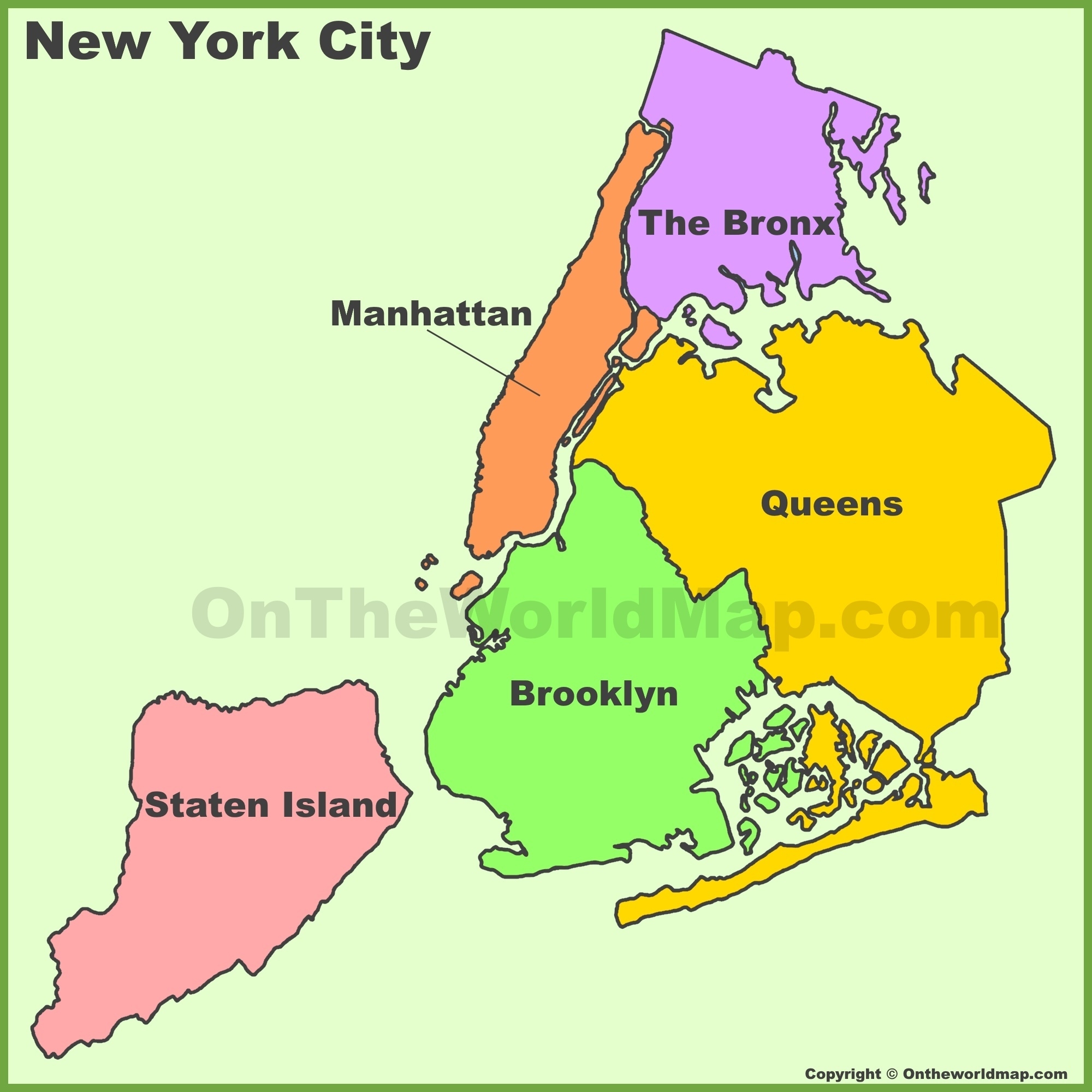 New York City Boroughs Map Ontheworldmap