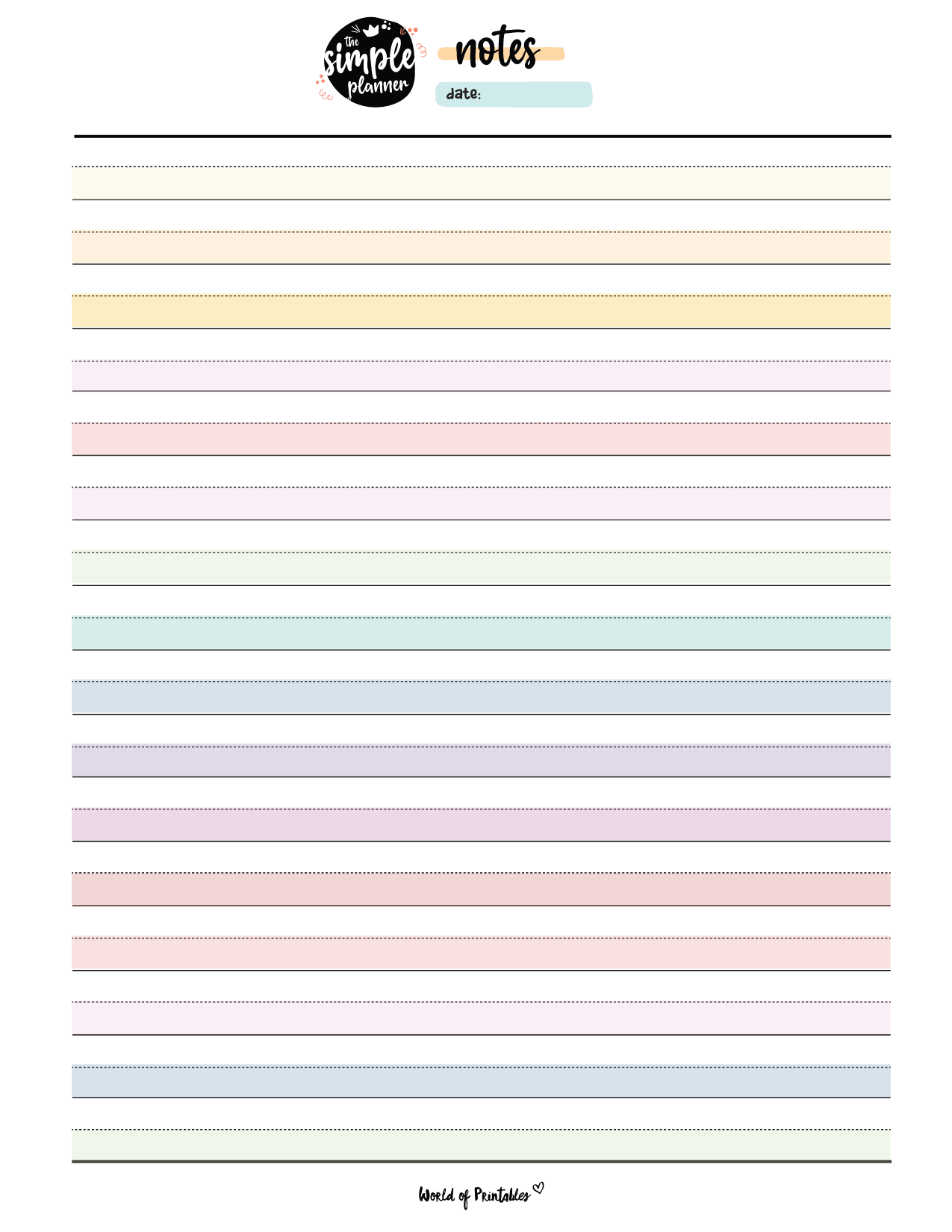 Notes Templates World Of Printables