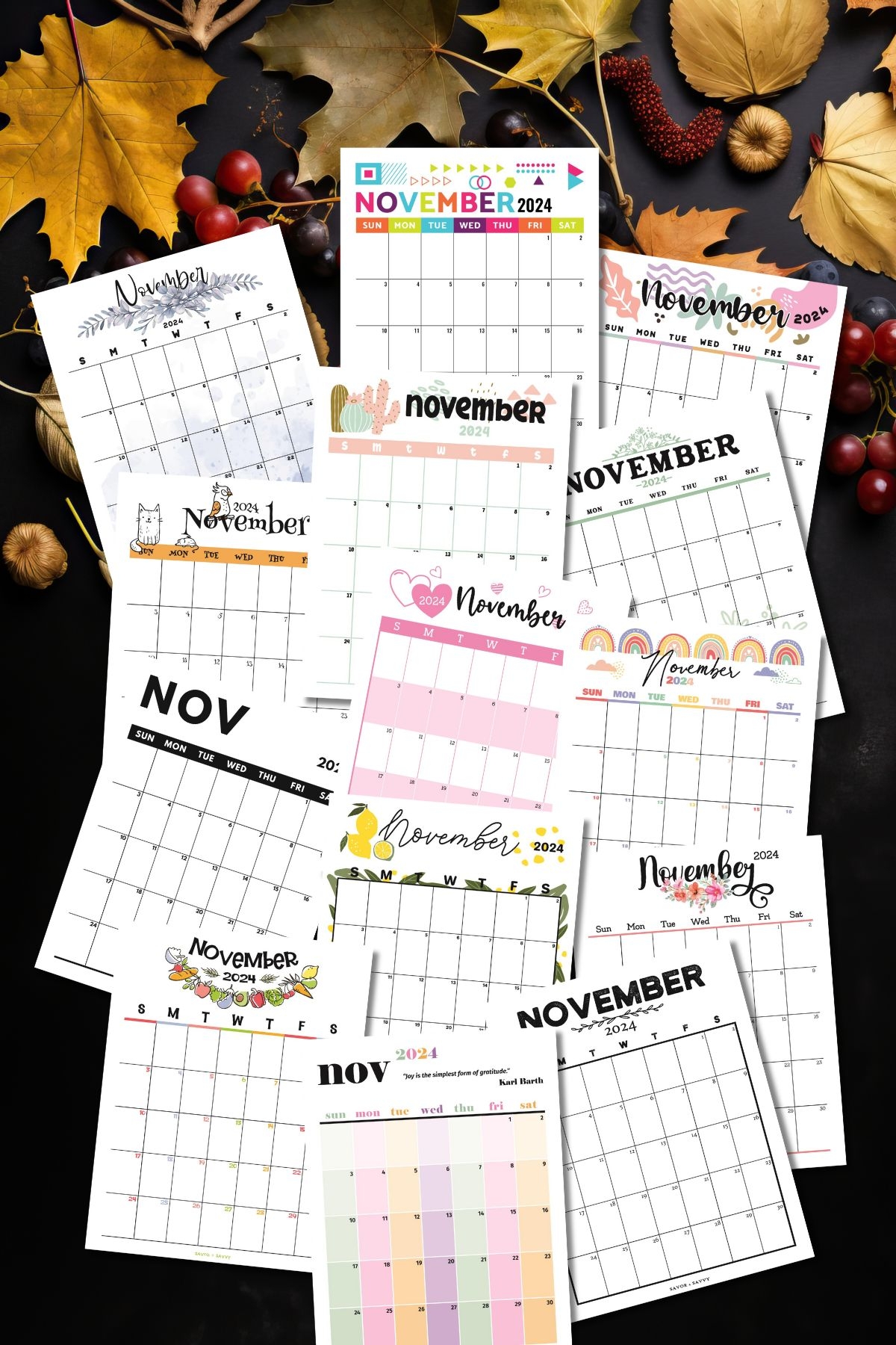 Free Printable November Calendar Templates