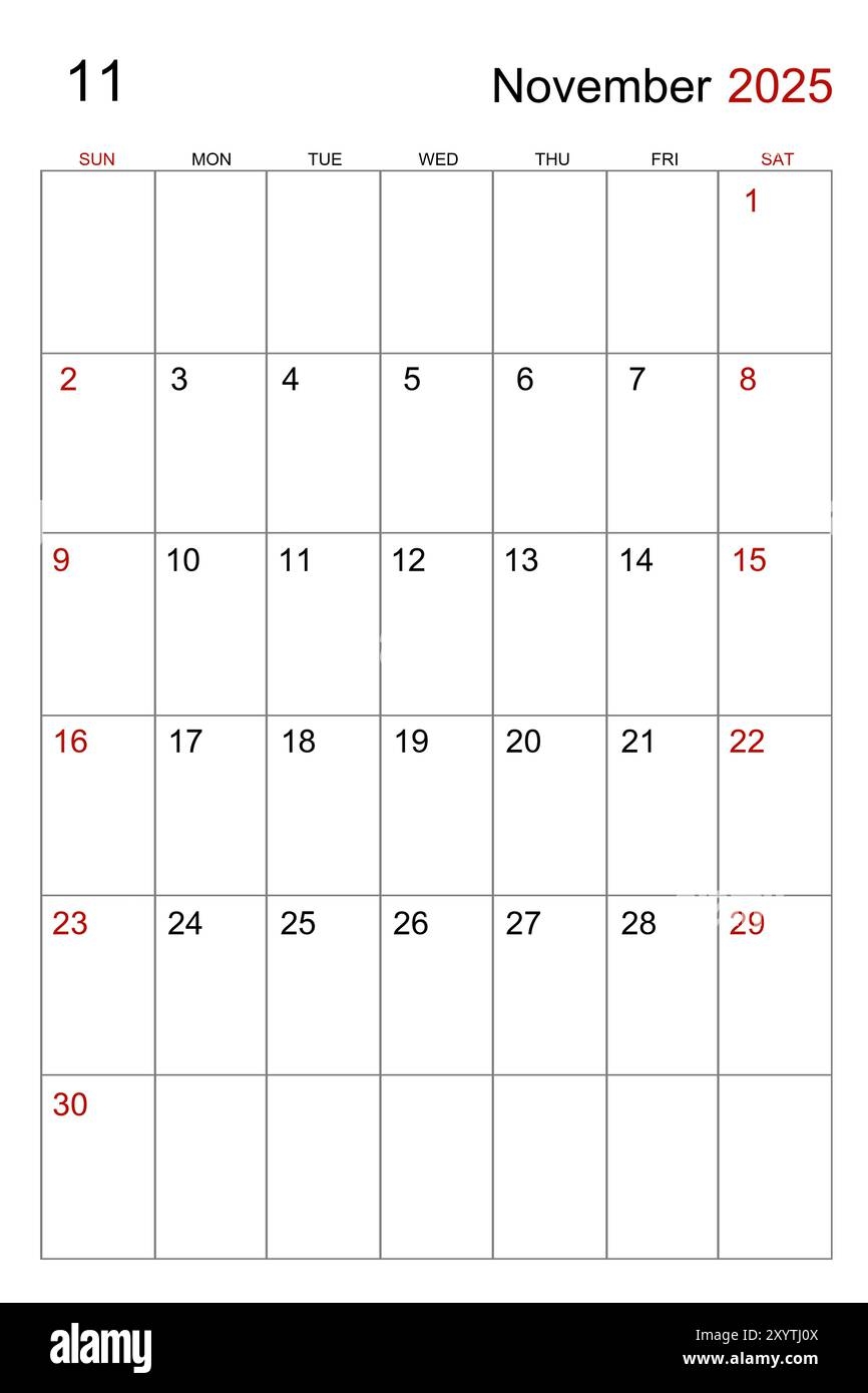 November 2025 Calendar Vertical Template On White Background Stock Photo Alamy November 2025 Calendar Vertical Template On White Background Stock Photo Alamy