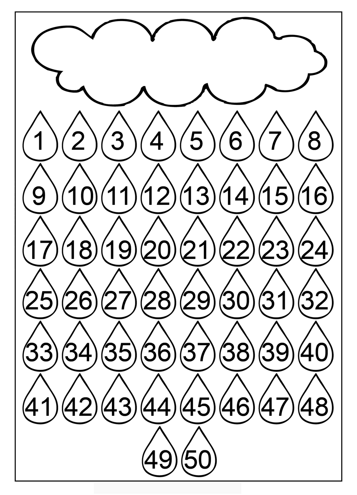 1 To 50 Chart Printable