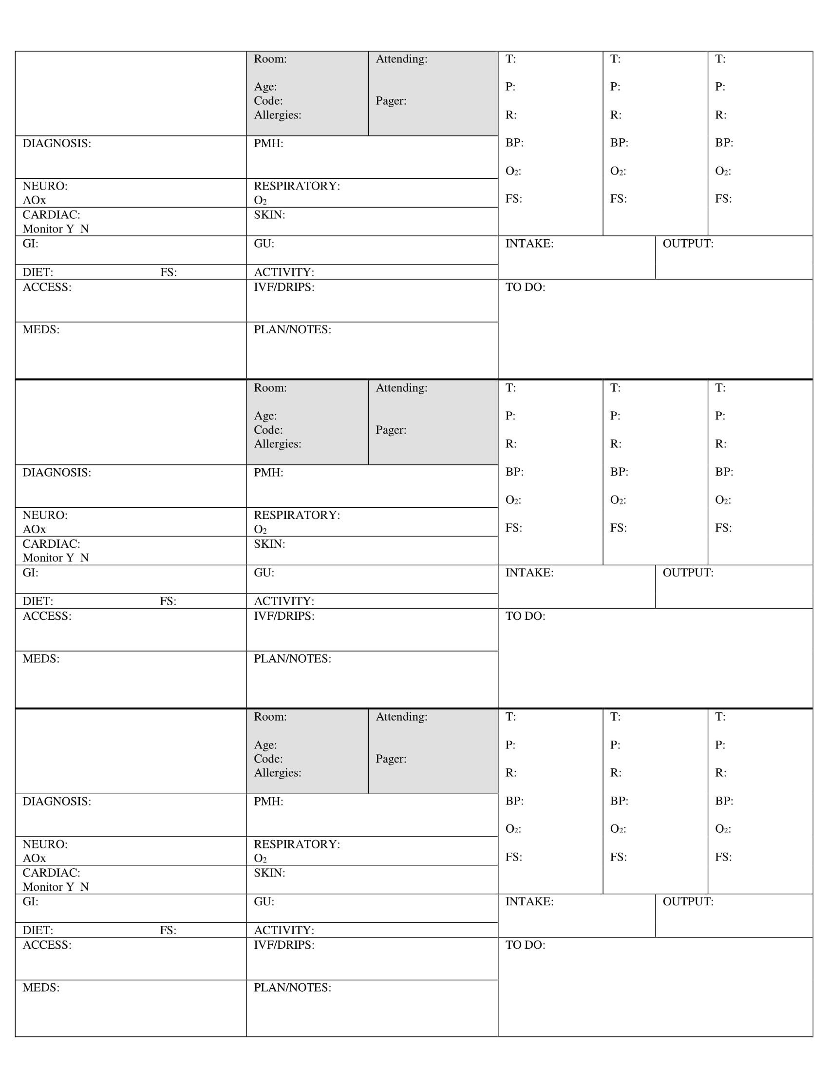 Nurse Report Sheet 3 Patients Per Side Med Surg Report Sheet Nurse Brain Sheet Etsy Israel
