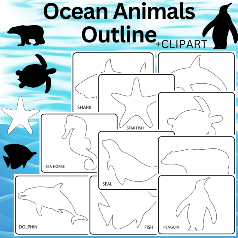 Ocean Animals Outline Templates Sea Animals Clipart Made By Teachers
