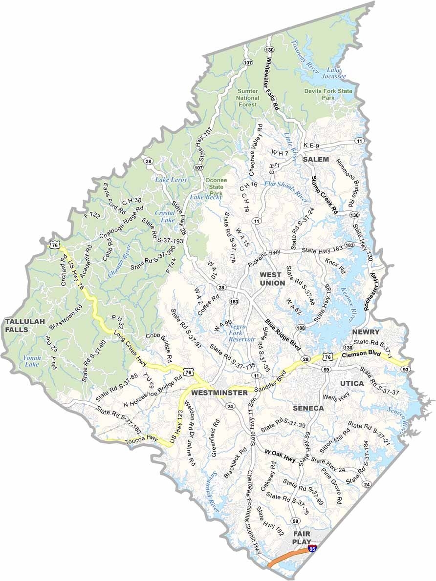 Printable Sc County Map