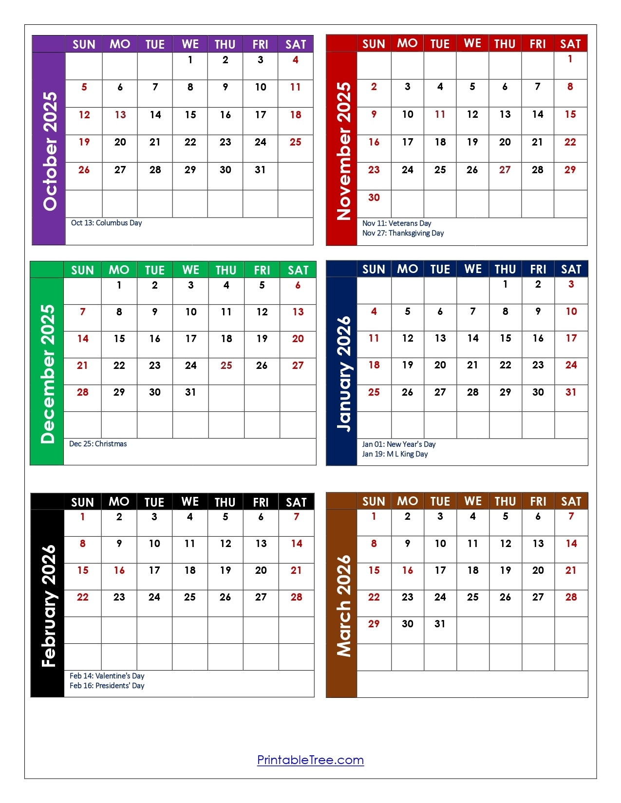 Printable Calendar 2026 6 Months Printable Calendar 2026 6 Months
