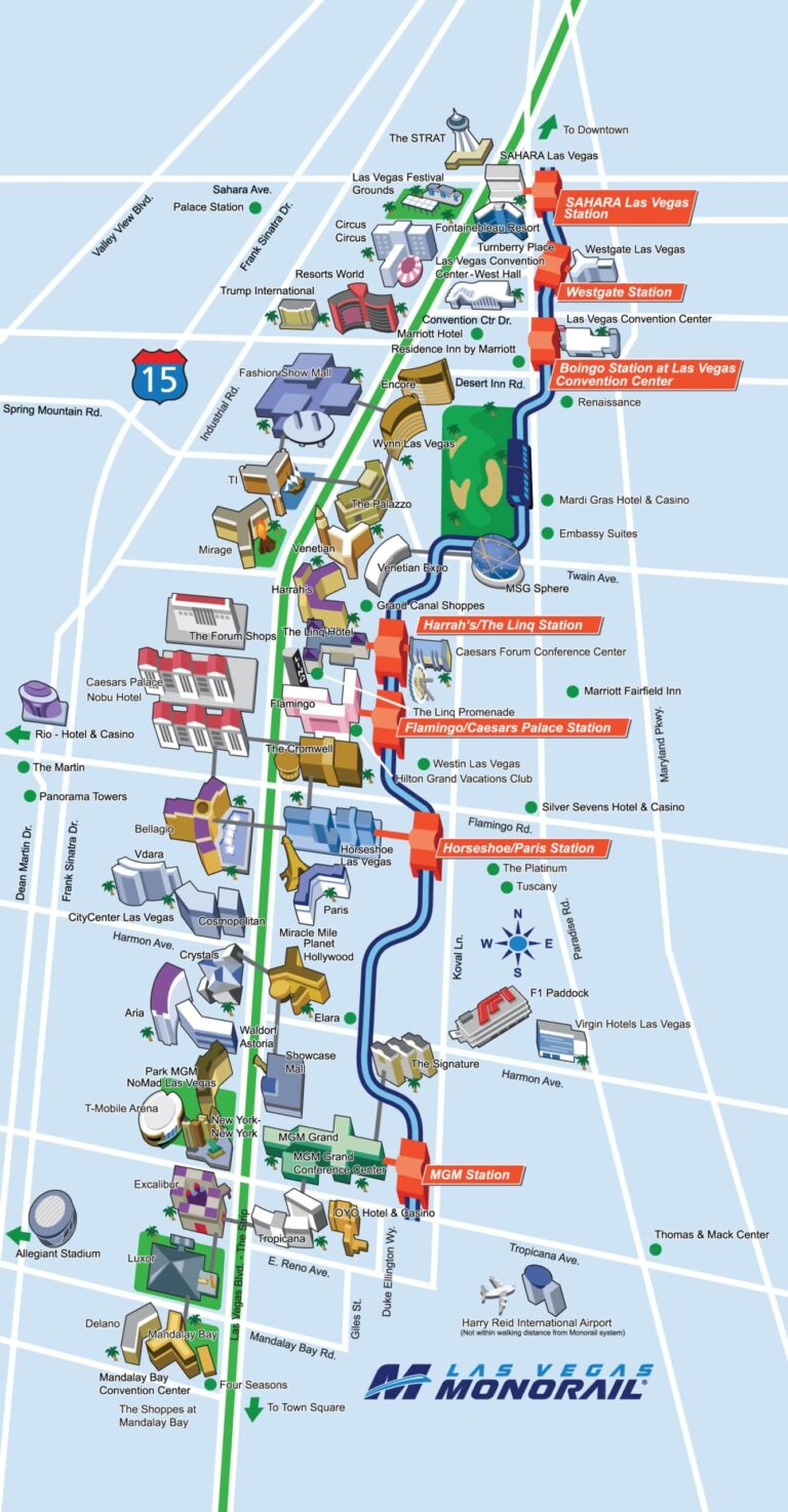 Official Route Map Of The Las Vegas Monorail