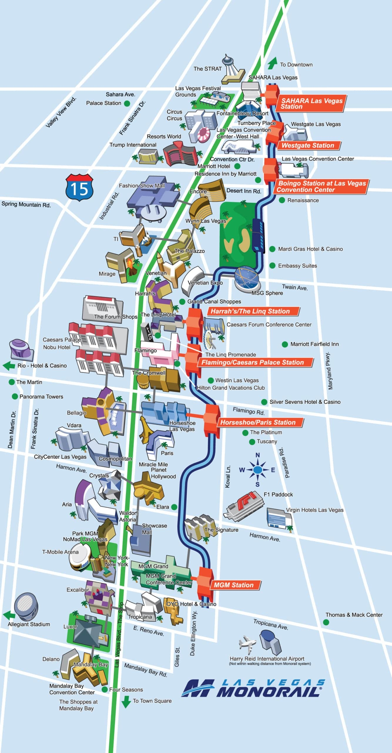 Official Route Map Of The Las Vegas Monorail
