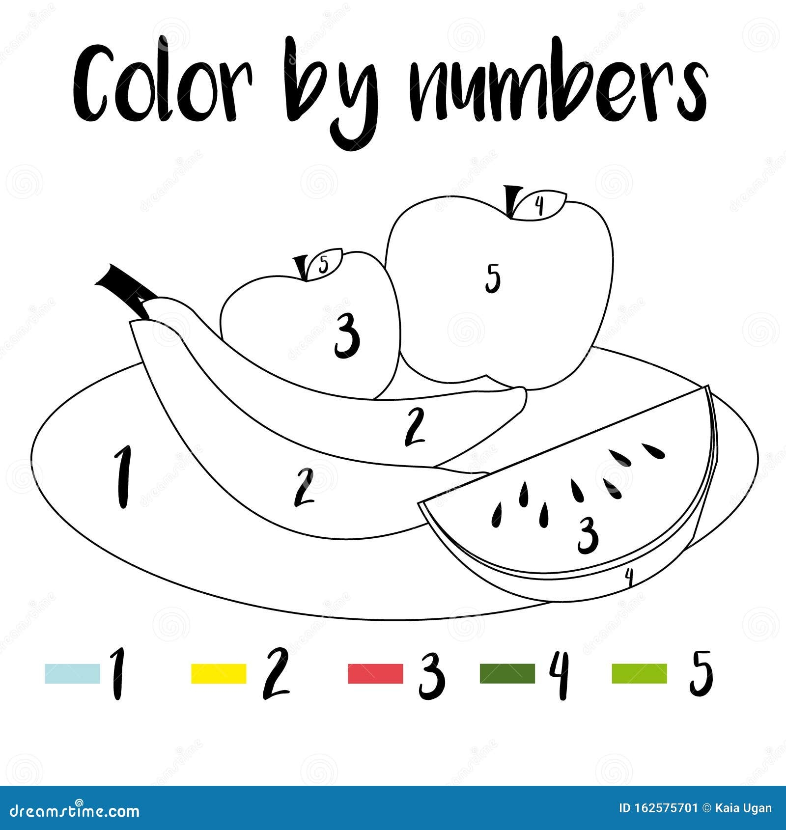 Olor By Numbers Printable Worksheet Educational Game For Children Toddlers And Kids Pre School Age Stock Vector Illustration Of Blank Adult 162575701