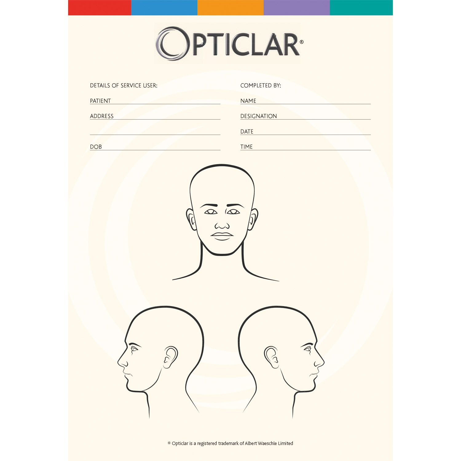 Opticlar Dermatology Body Map Pad 100 Sheets Single Hillcroft Supplies