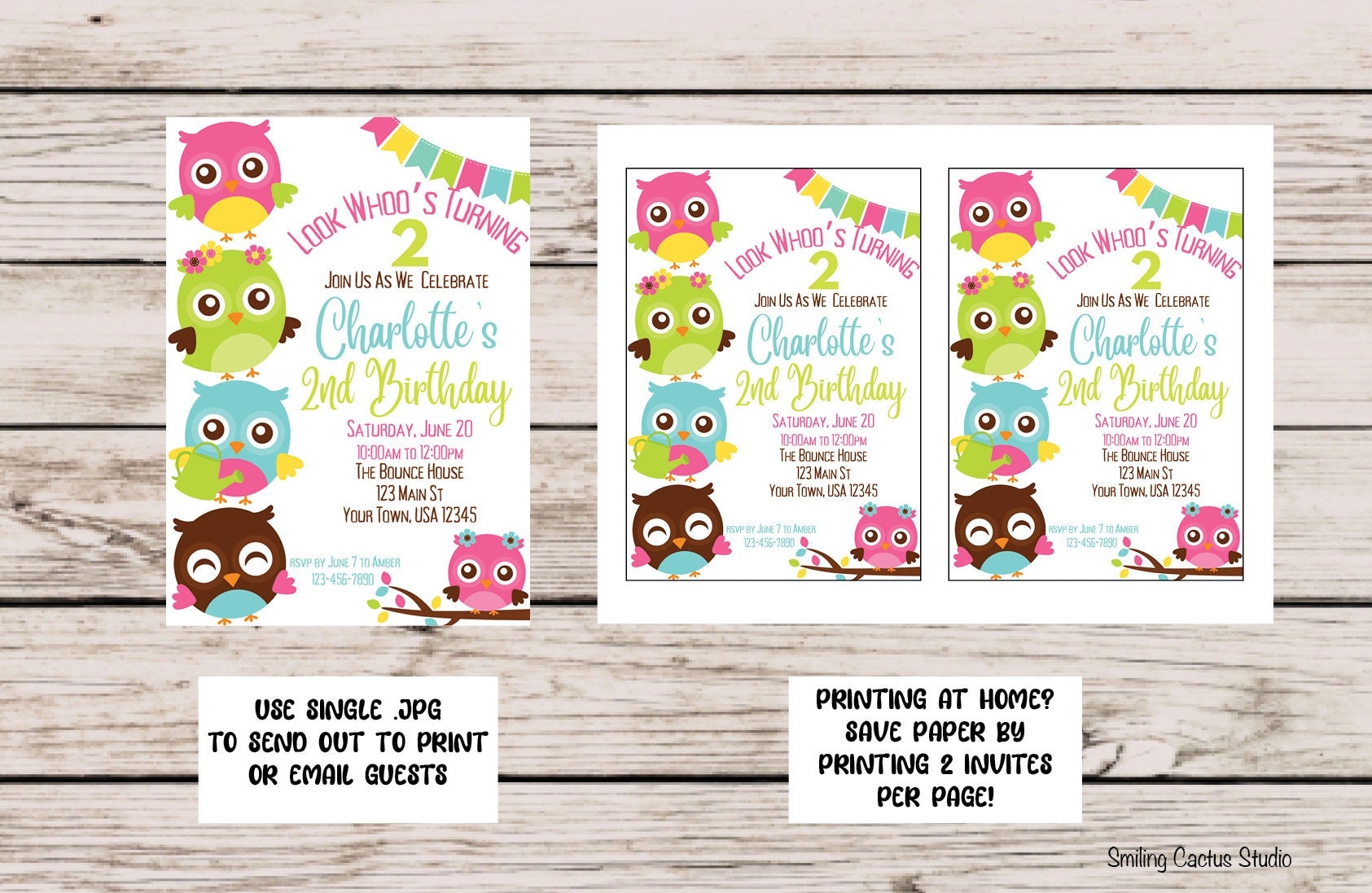 Owl Birthday Party Invitation Owl Birthday Invite EDITABLE Invitation Girl Birthday Invite Owl Birthday Party Look Who s Birthday Etsy