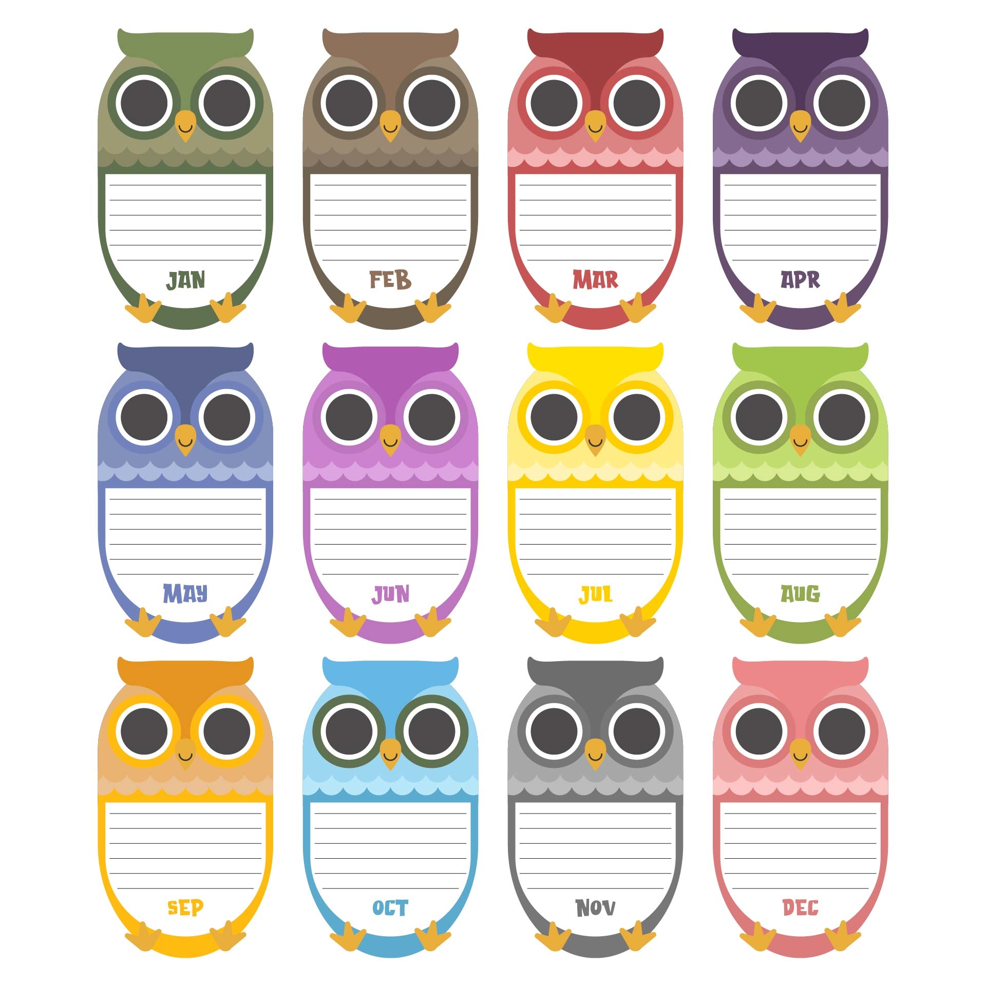 Owl Birthday Chart Printables Owl Birthday Chart Printables