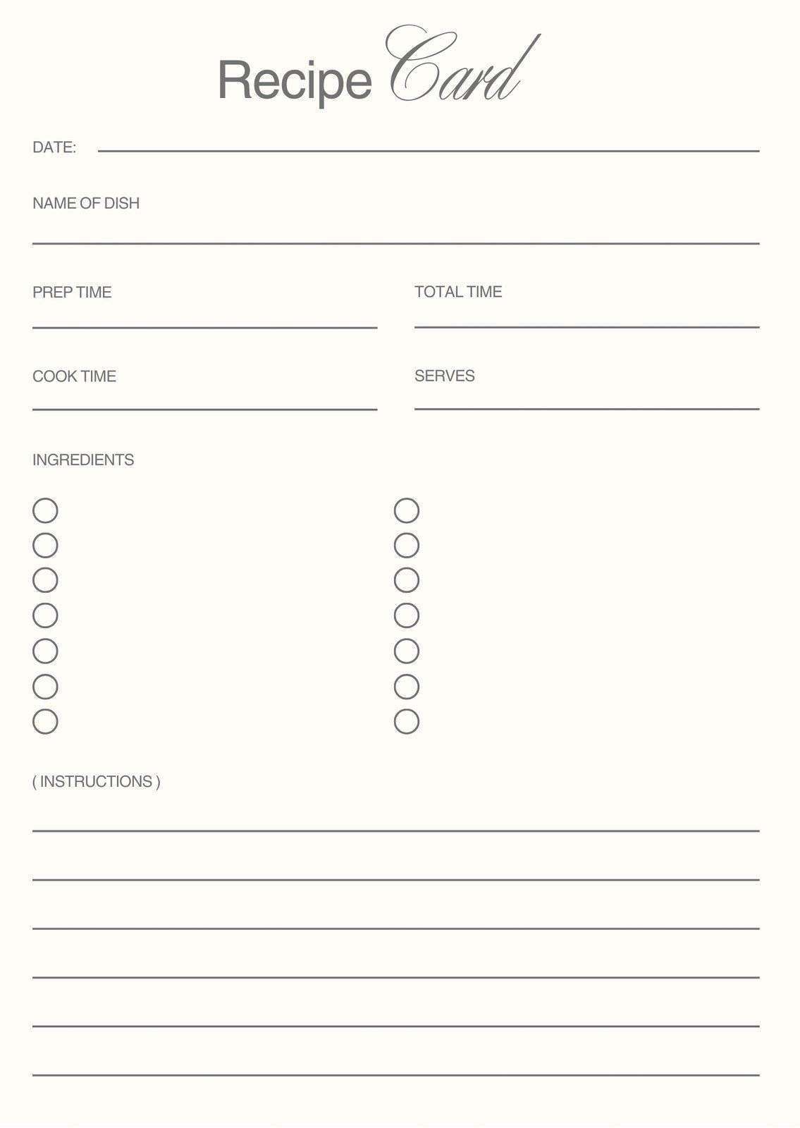 Page 6 Free Custom Printable Recipe Card Templates Online Canva