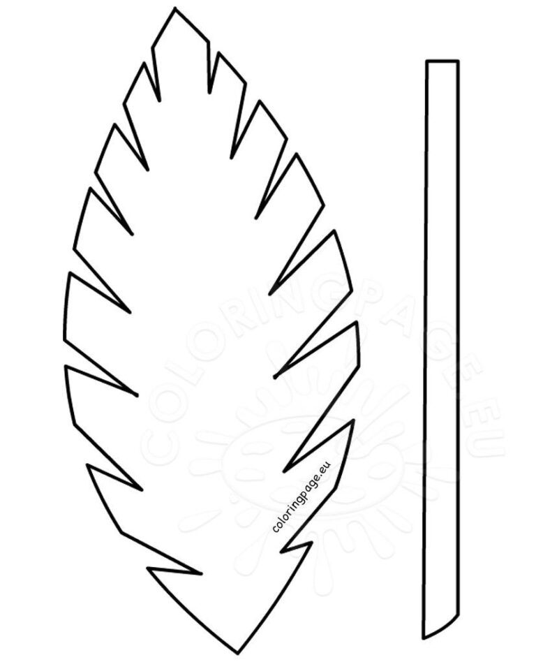 Palm Leaf Template Printable Vastuuonminun Sketch Coloring Page Worksheets Library