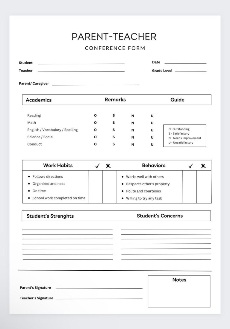 Parent Teacher Conference Form teacher Planner teacher Agenda parent Teacher Conference Template lesson Planner class Schedule Template Etsy