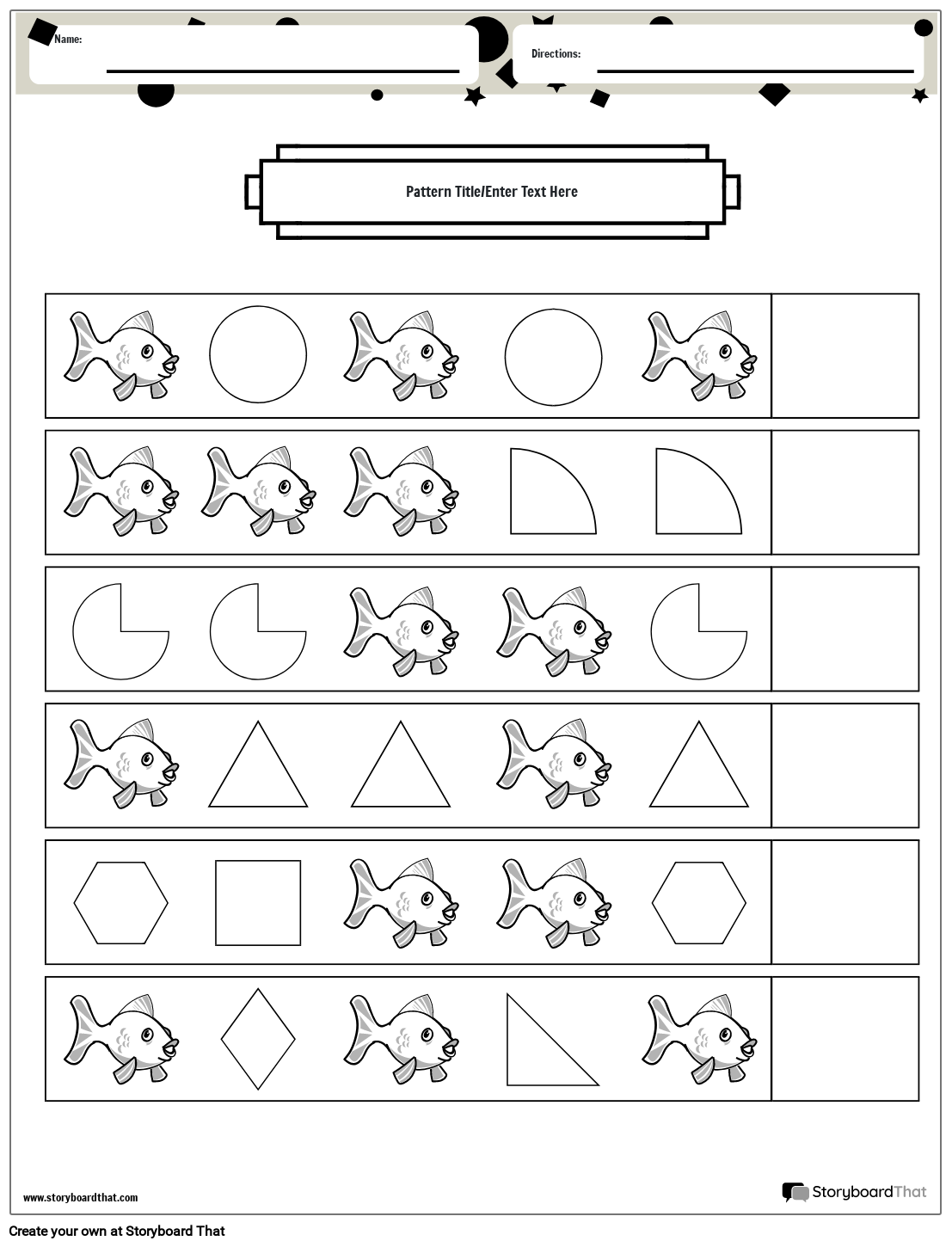Pattern Worksheets Free Printables By Storyboard That