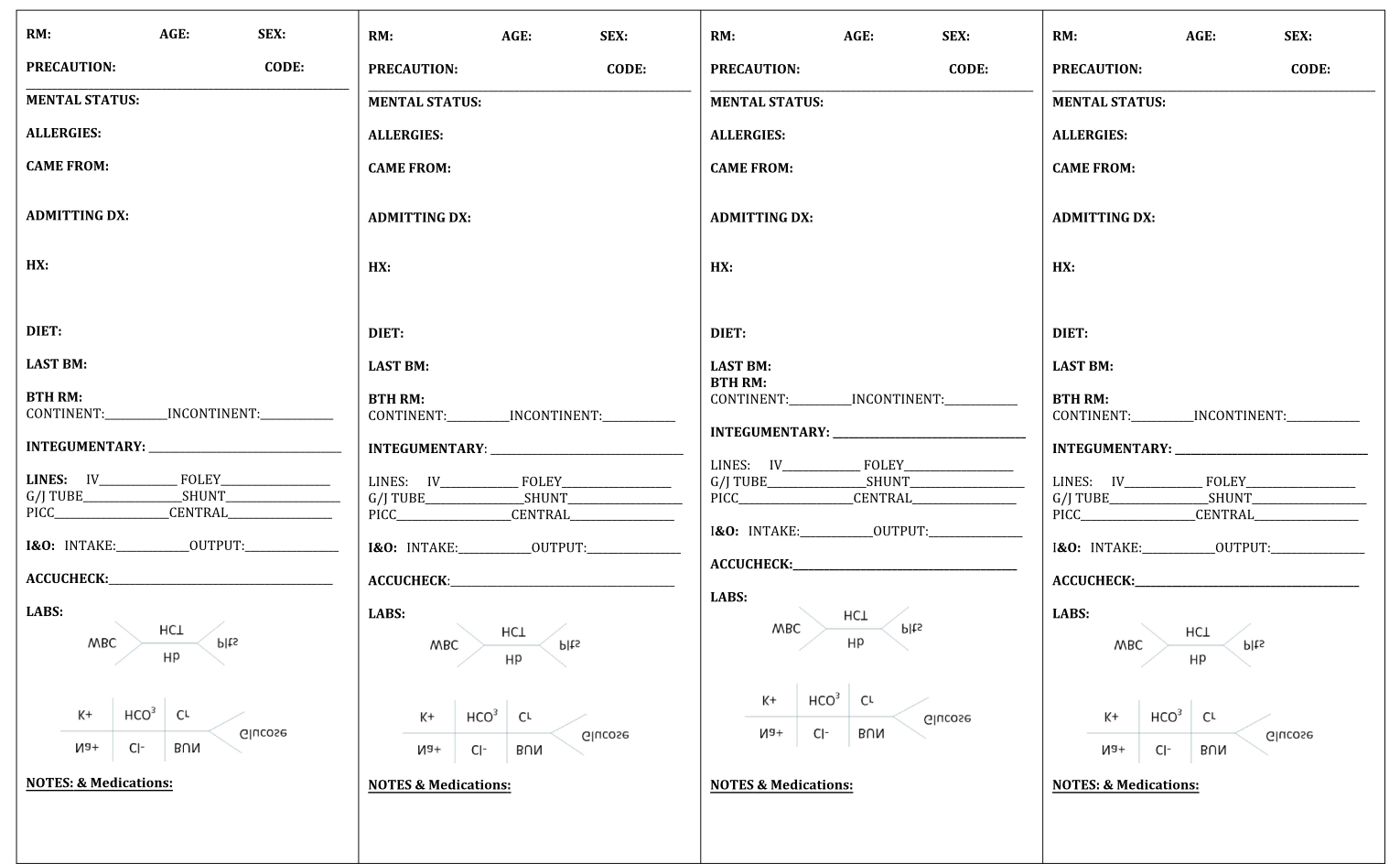 PDF Free Nursing Brain Sheet Multiple Patient Notebook Nurse And CNA Re Nursing Worksheet Template