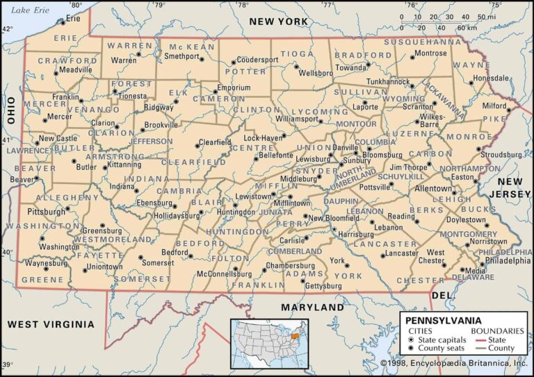 Pennsylvania County Maps Interactive History Complete List