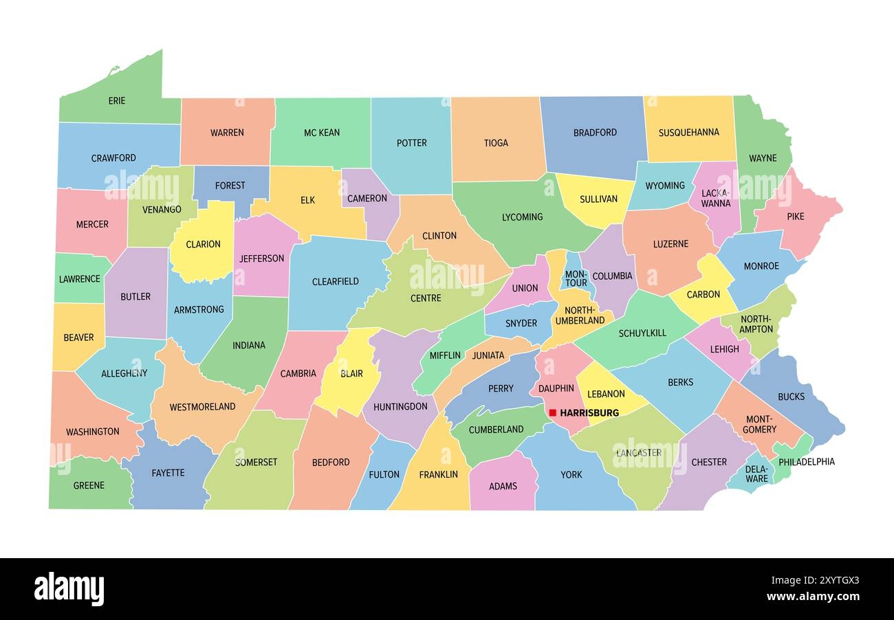Printable Pennsylvania County Map
