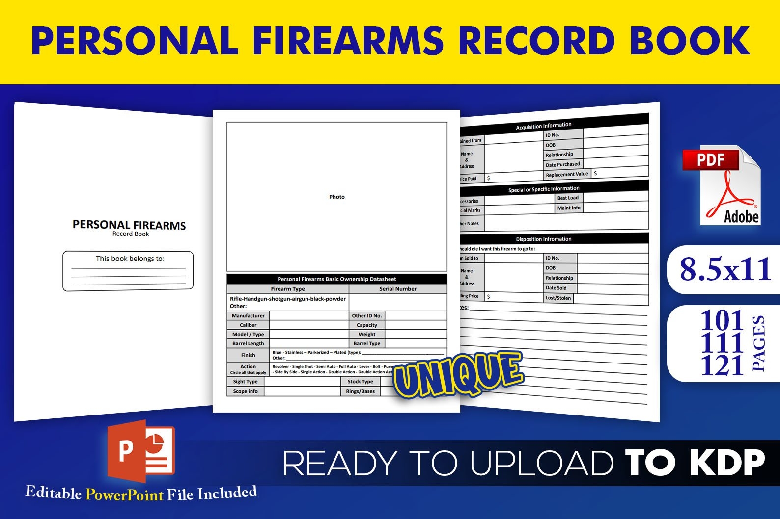 Personal Firearms Record Book KDP Interior Ready To Upload