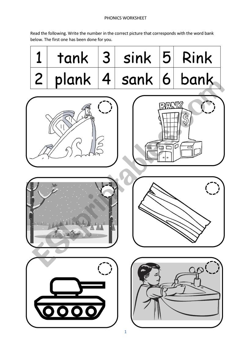 Phonics NK ESL Worksheet By Missjoanclaire