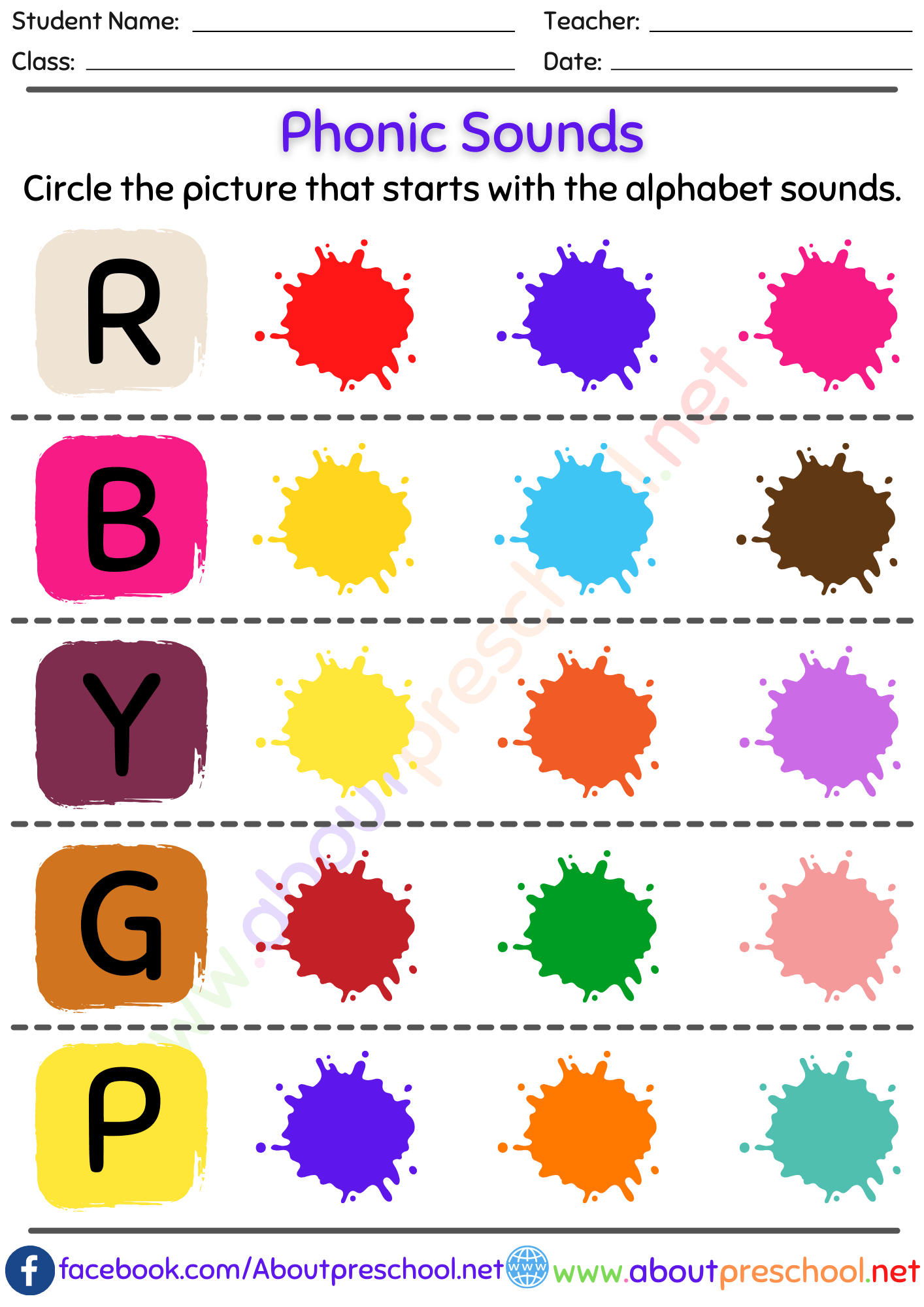 Free Phonics Printable Worksheets For Kindergarten