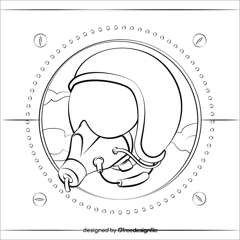 Pilot Helmet Black And White Vector Free Download