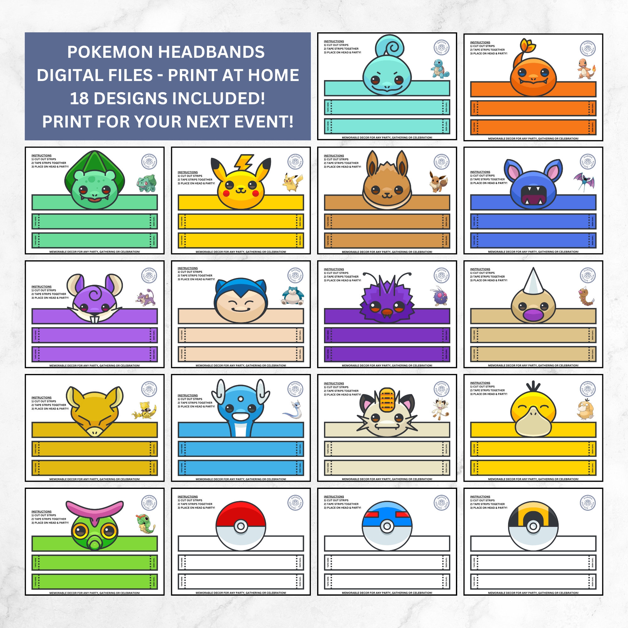 Pokemon Birthday Headbands Pokemon Ear Head Piece Pokemon Party Hat Pikachu Ears Pokemon Birthday Party Decor 18 Designs Included Etsy Pokemon Birthday Headbands Pokemon Ear Head Piece Pokemon Party Hat Pikachu Ears Pokemon Birthday Party Decor 18 Designs Included Etsy