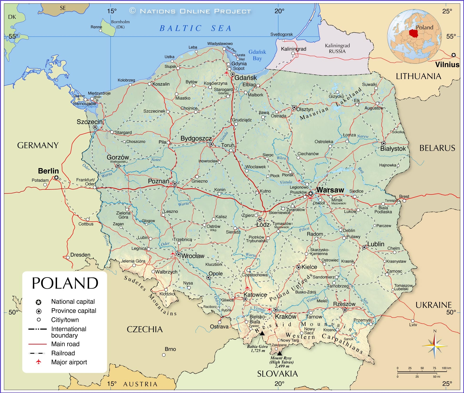 Political Map Of Poland Nations Online Project Political Map Of Poland Nations Online Project