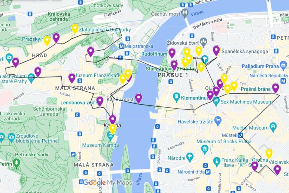 Prague Tourist Map Printable