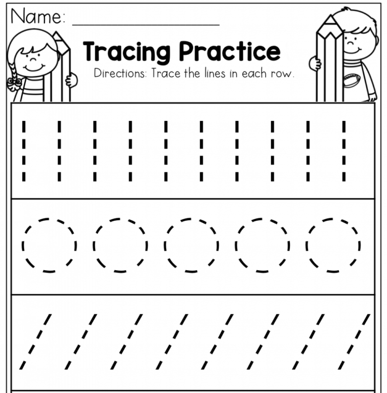 Preschool Tracing Pages Printable Coloring Pages FREE