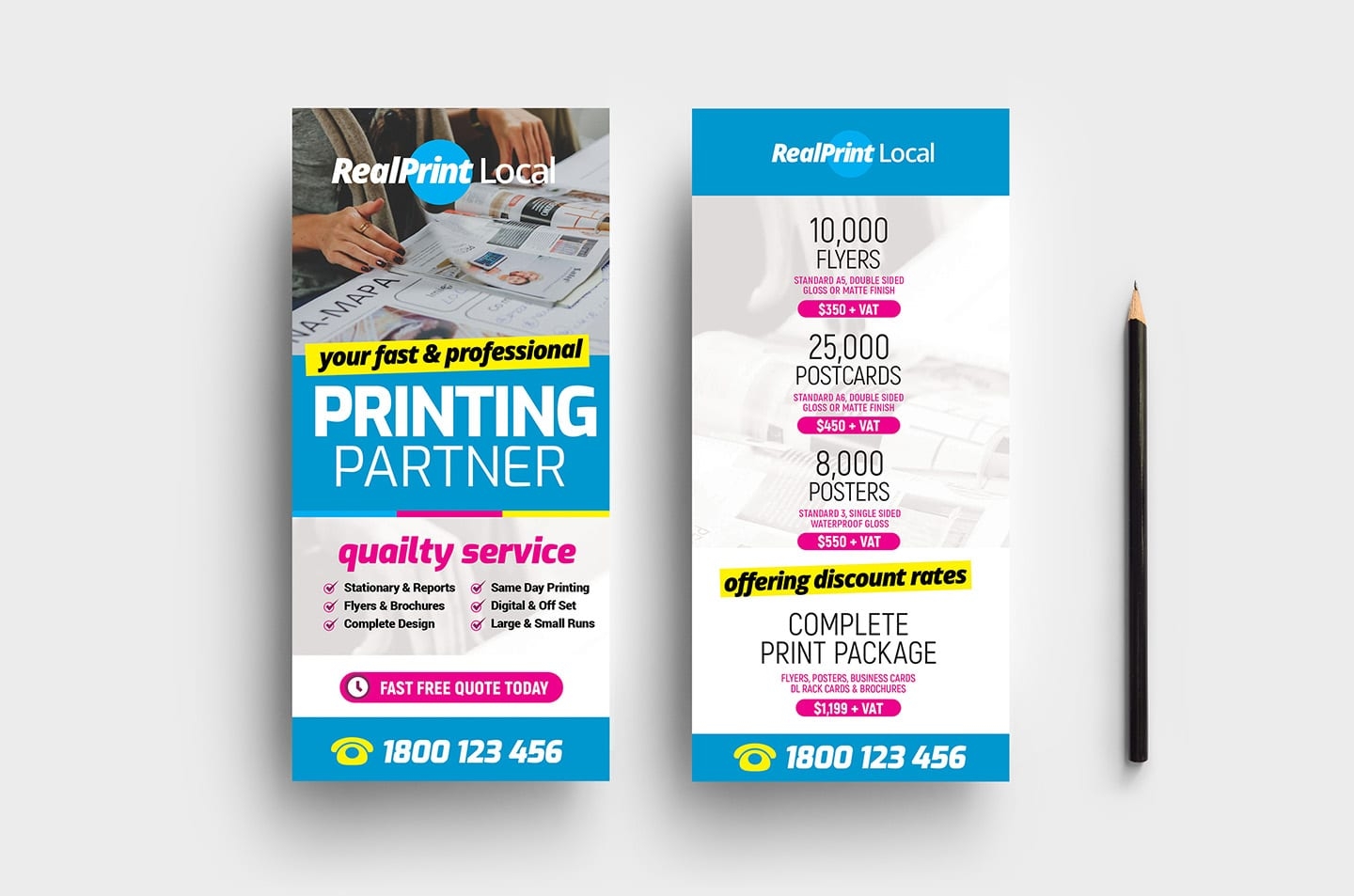 Print Shop DL Rack Card Template PSD Ai U0026 Vector BrandPacks
