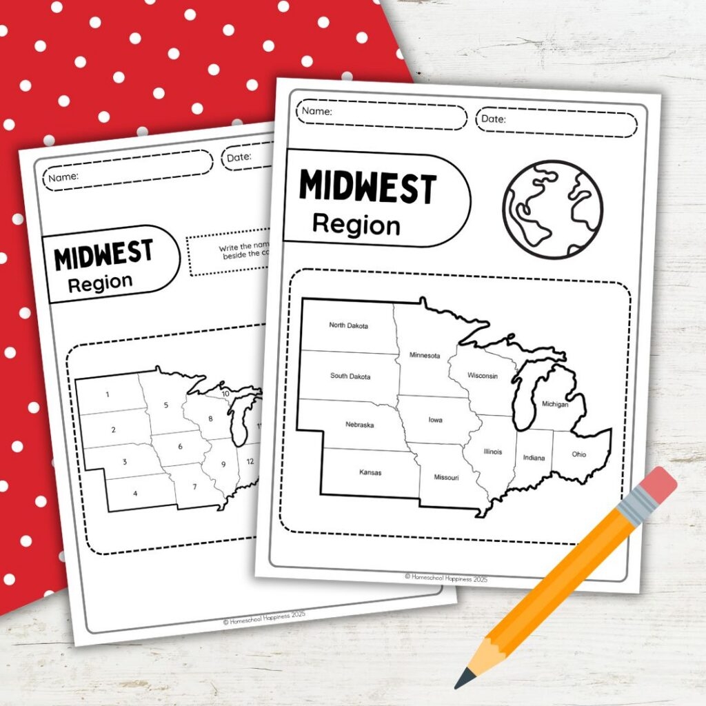 Printable Map Of The Midwest Region