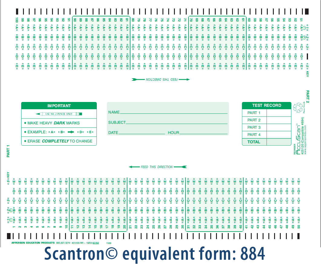 Printable Answer Sheet Official Scantron Brand 882 E Answer Sheet 50 Pack 100 Question Scantron Printable Answer Sheet Official Scantron Brand 882 E Answer Sheet 50 Pack 100 Question Scantron