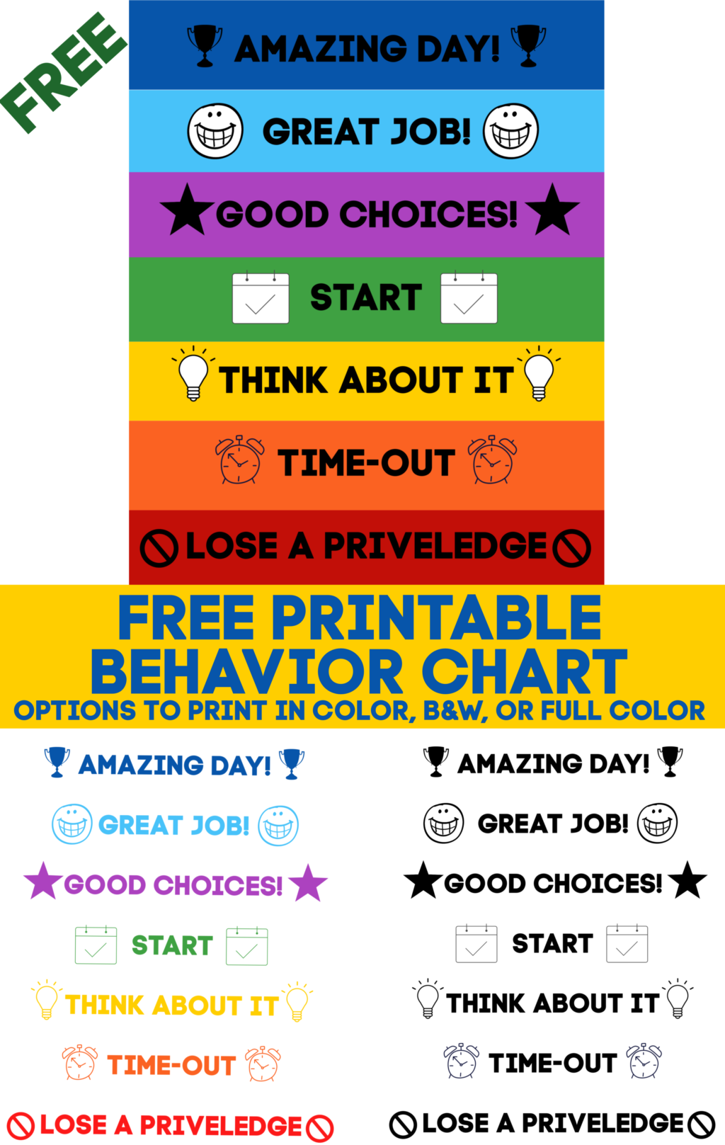 Weekly Behavior Chart Free Printable Pdf