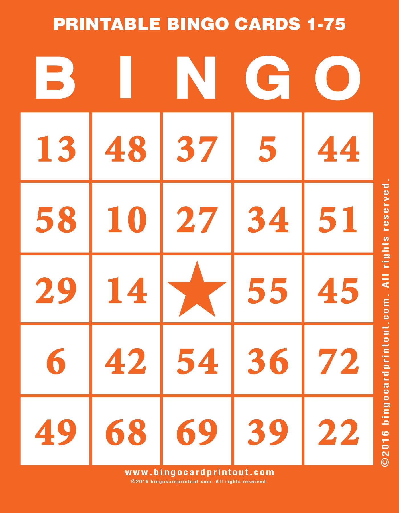 Printable Bingo Cards 1 75 BingoCardPrintout Printable Bingo Cards 1 75 BingoCardPrintout