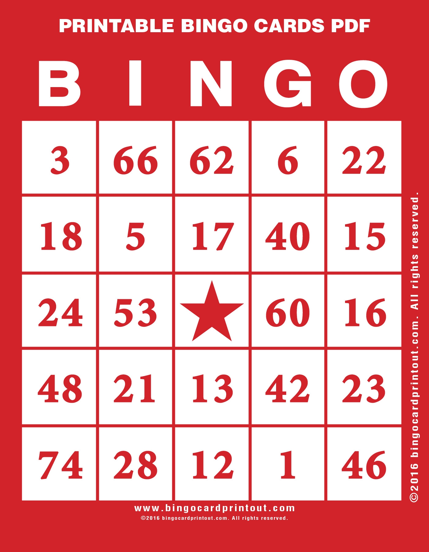 Printable Bingo Cards PDF BingoCardPrintout Printable Bingo Cards PDF BingoCardPrintout