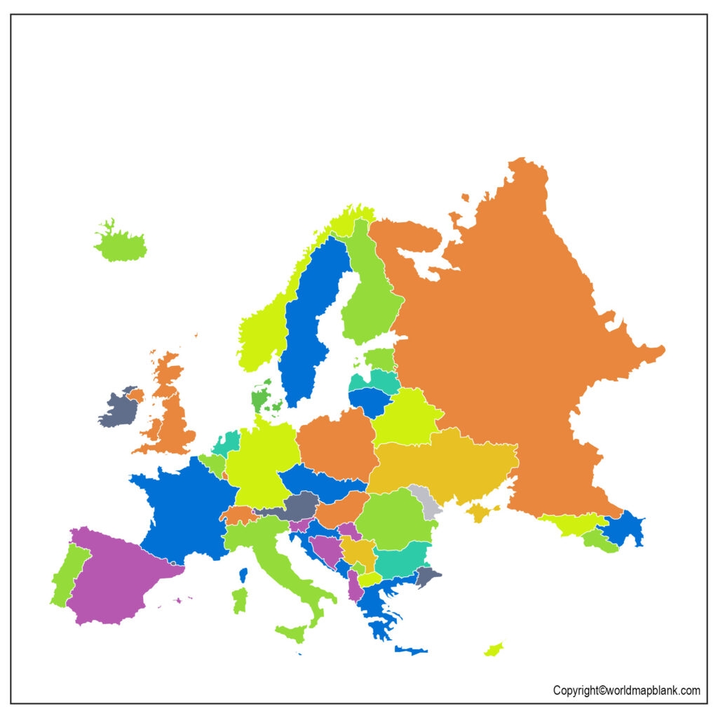 Printable Blank Map Of Europe Outline Countries Capitals World Map Blank