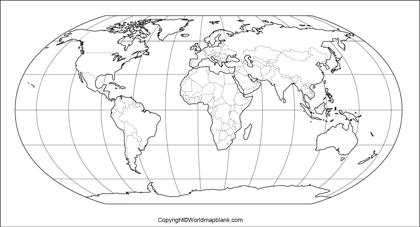 Printable Blank World Map Outline Countries Image PDF 