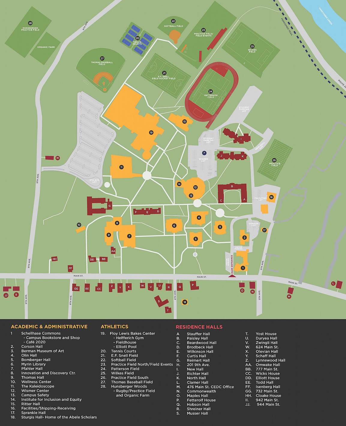 Printable Campus Map About Ursinus Ursinus College