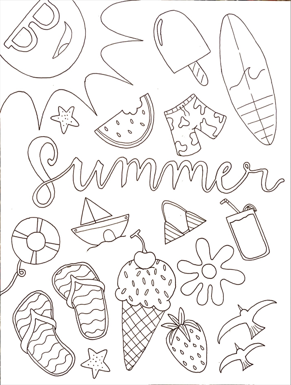Printable Coloring Sheets Summer