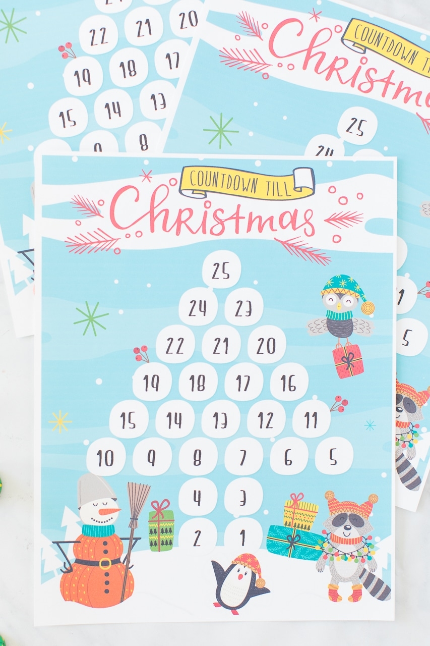 Countdown Christmas Calendar Printable