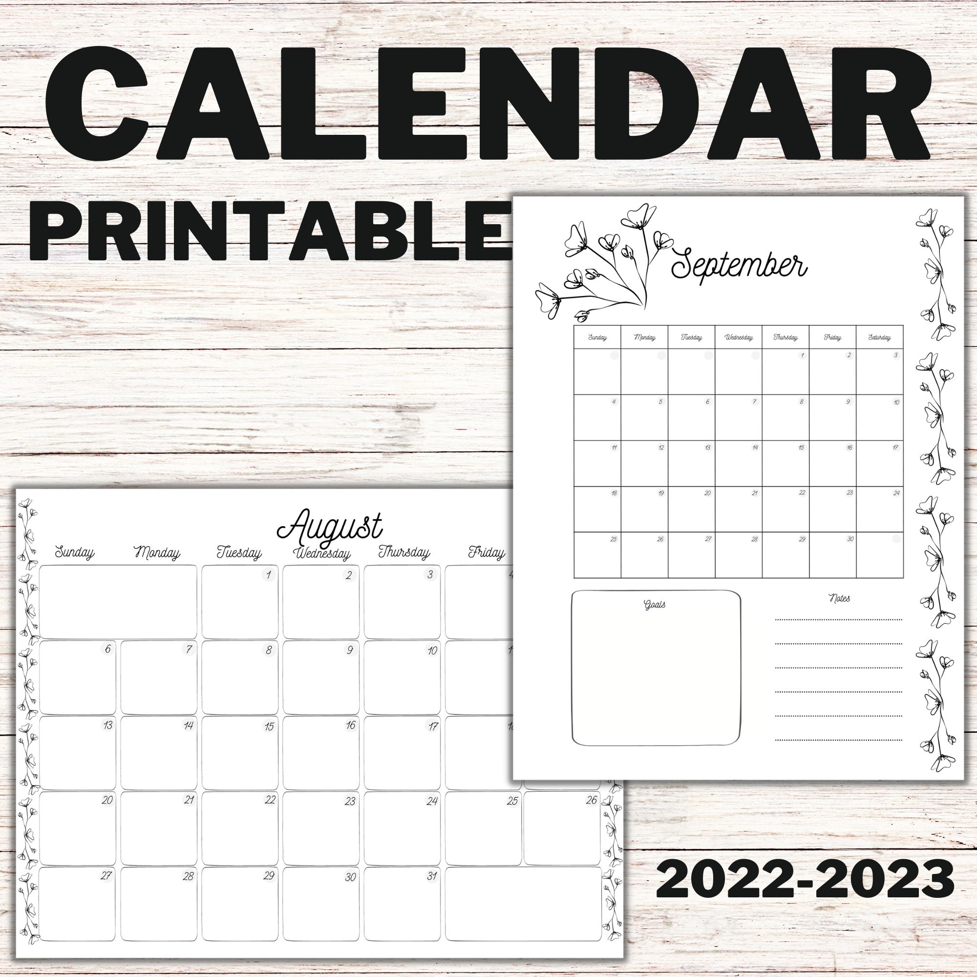 August September Calendar Printable August September Calendar Printable