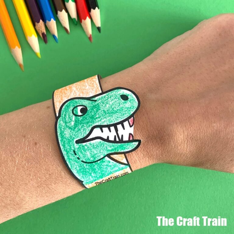 Printable Dinosaur Paper Bracelet The Craft Train