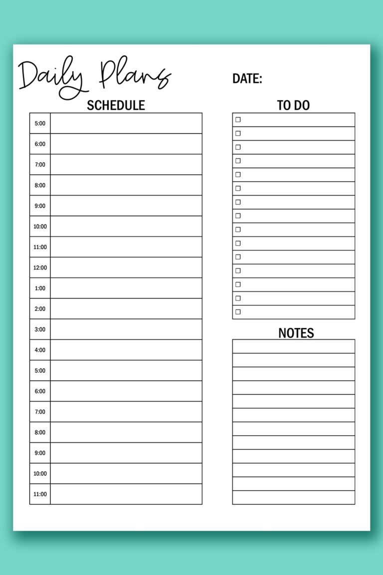 Printable Hourly Calendar Set Daily And Weekly Hourly Calendars Worksheets Library