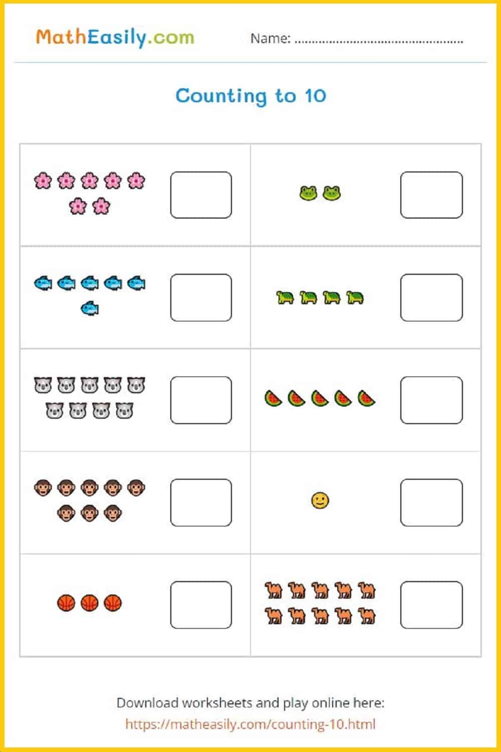Printable Math Kindergarten Worksheets