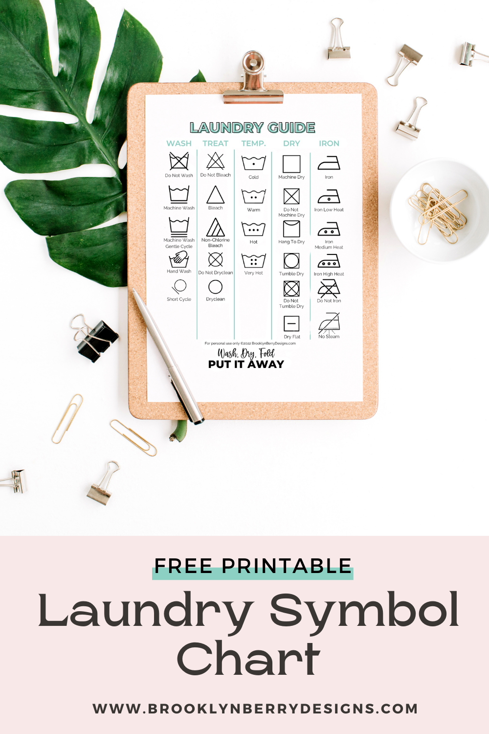PRINTABLE LAUNDRY SYMBOLS CHART Brooklyn Berry Designs PRINTABLE LAUNDRY SYMBOLS CHART Brooklyn Berry Designs