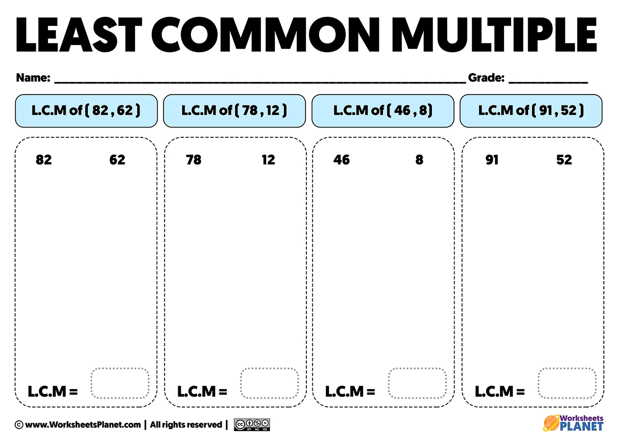 Printable Least Common Multiple Worksheets Worksheets Library Printable Least Common Multiple Worksheets Worksheets Library