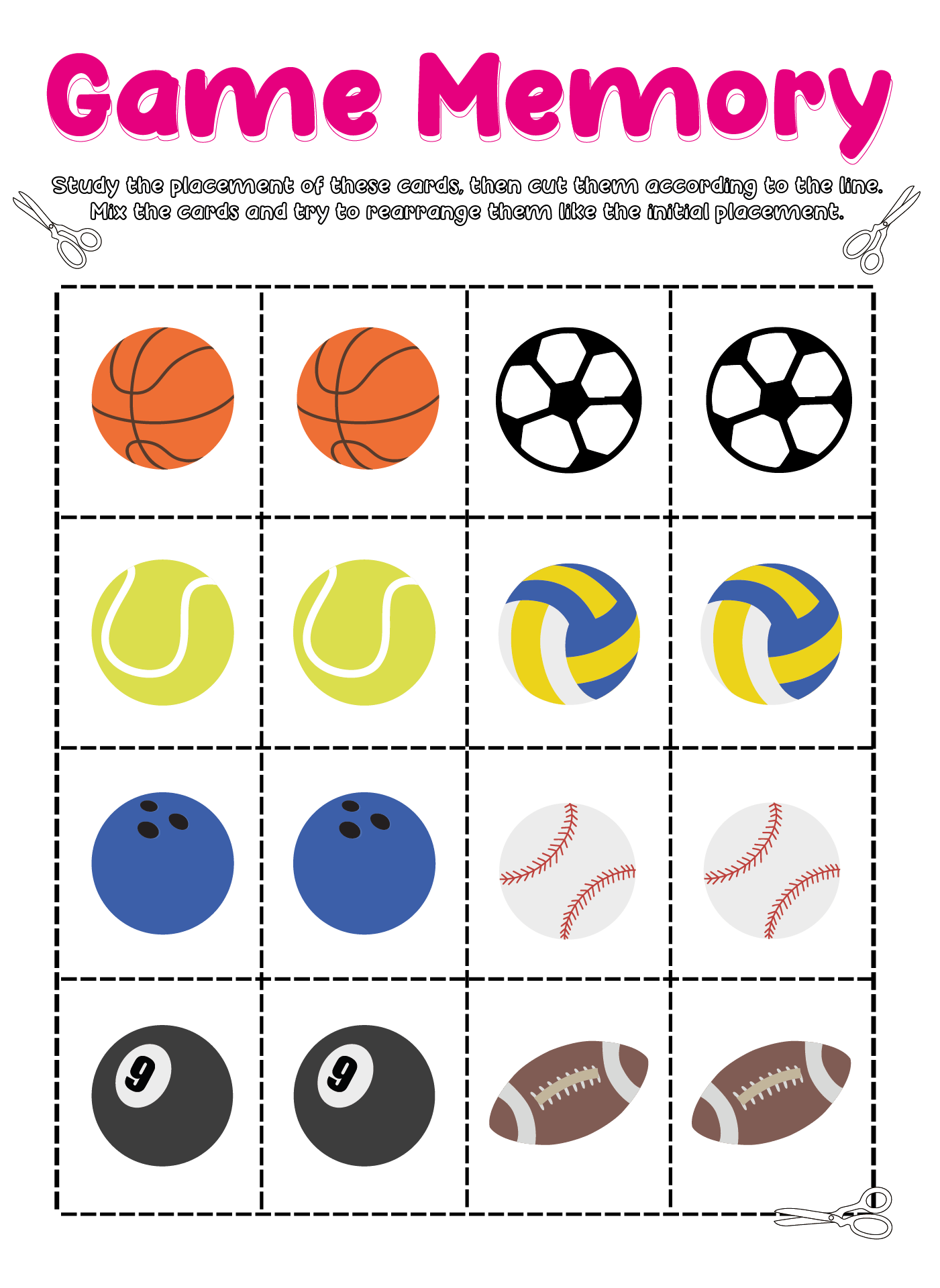 Printable Memory Activities Printable Party Favors