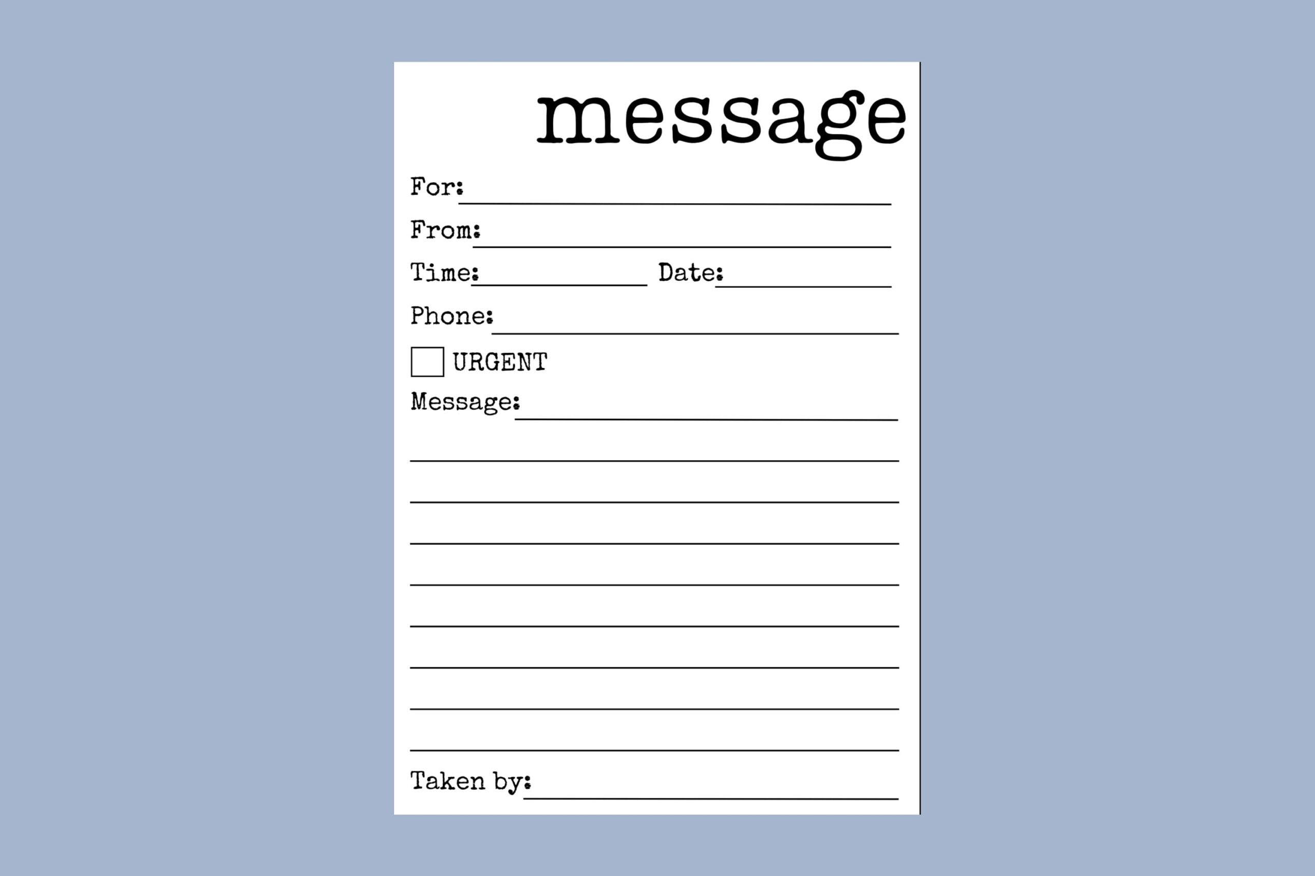 Printable Message Form Missed Call PDF Phone Message Memo Template Minimalistic Message Form For Work Etsy UK